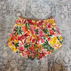 Old Navy Floral Elastic-Waist Tropical Print Shorts - Pink, Yellow, Green